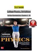 EST BANK FOR COLLEGE PHYSICS 5TH EDITION BY GIAMBATTISTA &ndash; PHY 2048 COMPLETE CHAPTERS 1-30 WITH ANSWERS 