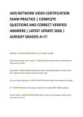 AXIS NETWORK VIDEO CERTIFICATION  EXAM PRACTICE &vert; COMPLETE  QUESTIONS AND CORRECT VERIFIED  ANSWERS &vert; LATEST UPDATE 2026 &vert;  ALREADY GRADED A&plus;&excl;&excl;&excl;