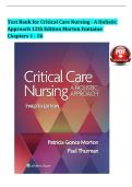 Test Bank for Critical Care Nursing&colon; A Holistic Approach&comma; 12th Edition by Patricia Gonce Morton & Paul A&period; Thurman &vert; ISBN&colon; 9781975174453 &vert; Chapters 1-56  &vert; Downloadable PDF