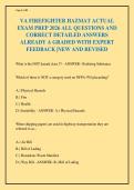 VA FIREFIGHTER HAZMAT ACTUAL EXAM PREP 2026 ALL QUESTIONS AND CORRECT DETAILED ANSWERS ALREADY A GRADED WITH EXPERT FEEDBACK &vert;NEW AND REVISED