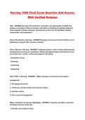 Nursing 1000 Final Exam Question And Answer With Verified Solution