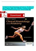 Test Bank for Clinical Kinesiology and Anatomy&comma; 7th Edition by Lynn S&period; Lippert &vert; ISBN&colon; 9781719644525 &vert; Chapters 1-21  &vert; Downloadable PDF