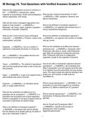 IB Biology HL Test Questions with Verified Answers Graded A&plus;