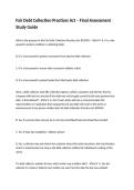 Fair Debt Collection Practices Act &ndash; Final Assessment Study Guide