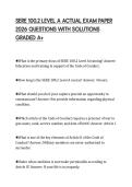 SERE 100&period;2 LEVEL A ACTUAL EXAM PAPER 2026 QUESTIONS WITH SOLUTIONS GRADED A&plus;