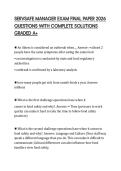 SERVSAFE MANAGER EXAM FINAL PAPER 2026 QUESTIONS WITH COMPLETE SOLUTIONS GRADED A&plus;
