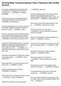 Drinking Water Treatment Operator Class 1 Questions with Verified Answers