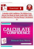 Calculate with Confidence 7th Edition Gray Morris Test Bank & Study Guide 2026 &vert; 100&percnt; Verified Answers &vert; Nursing Dosage Calculations A&plus;