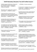 GACE Elementary Education Test with Verified Answers