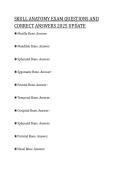 SKULL ANATOMY EXAM QUESTIONS AND CORRECT ANSWERS 2025 UPDATE