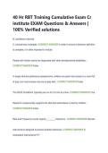 40 Hr RBT Training Cumulative Exam Cr  institute EXAM Questions & Answers &vert;  100&percnt; Verified solutions 