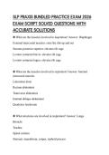 SLP PRAXIS BUNDLED PRACTICE EXAM 2026 EXAM SCRIPT SOLVED QUESTIONS WITH ACCURATE SOLUTIONS