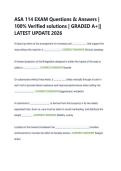 ASA 114 EXAM Questions & Answers &vert;  100&percnt; Verified solutions &vert; GRADED A&plus;&vert;&vert;  LATEST UPDATE 2026 