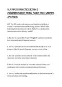 SLP PRAXIS PRACTICE EXAM 2 COMPREHENSIVE STUDY GUIDE 2026 VERIFIED ANSWERS