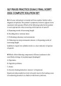 SLP PRAXIS PRACTICE EXAM 2 FINAL SCRIPT 2026 COMPLETE SOLUTION SET