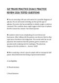 SLP PRAXIS PRACTICE EXAM 2 PRACTICE REVIEW 2026 TESTED QUESTIONS