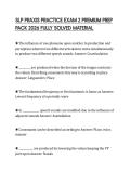 SLP PRAXIS PRACTICE EXAM 2 PREMIUM PREP PACK 2026 FULLY SOLVED MATERIAL