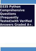 D335 Python Comprehensive Questions &lpar;Frequently Tested&rpar;with Verified Answers Graded A&plus;