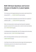 BUSI 330 Exam Questions and Correct  Answers &vert;&vert; Graded A&plus;&vert;&vert; Latest Update  2026 