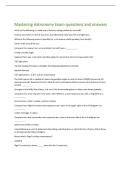 Mastering Astronomy Exam questions and answers 