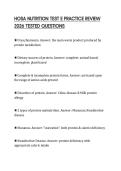 HOSA NUTRITION TEST E PRACTICE REVIEW 2026 TESTED QUESTIONS