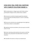 HOSA BOWL FINAL PAPER 2026 QUESTIONS WITH COMPLETE SOLUTIONS GRADED A&plus;