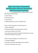 ANCC Nursing Informatics Certification Review Questions Updated 2026&sol;2027 Instant Download &ndash; Complete Practice Questions with Accurate Answers