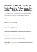Divemaster Final Exam A Complete Test&comma;  Practice Questions&comma; Verified Answer Key&comma;  and Study Guide for &lpar;Latest 2026 Edition&rpar; 