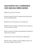 HOSA NUTRITION TEST E COMPREHENSIVE STUDY GUIDE 2026 VERIFIED ANSWERS
