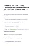 Divemaster Final Exam B 2026 &vert;  Complete Exam with Verified Questions  and 100&percnt; Correct Answers &lpar;Rated A&plus;&rpar;