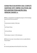 SCRUM PSM EXAM REVIEW 2026 COMPLETE  QUESTIONS WITH VERIFIED SOLUTIONS AND  EXPLANATIONS FROM MULTIPLE REAL  VERSIONS GRADED A&plus;