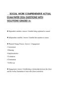 SOCIAL WORK COMPREHENSIVE ACTUAL EXAM PAPER 2026 QUESTIONS WITH SOLUTIONS GRADED A&plus;