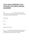 SOCIAL WORK COMPREHENSIVE ACTUAL EXAM SCRIPT 2026 COMPLETE QUESTIONS AND ANSWER