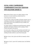 SOCIAL WORK COMPREHENSIVE COMPREHENSIVE EXAM 2026 QUESTIONS WITH SOLUTIONS GRADED A&plus;
