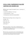 SOCIAL WORK COMPREHENSIVE EXAM PREP QUESTIONS AND ANSWERS 2026