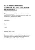 SOCIAL WORK COMPREHENSIVE EXAMINATION TEST 2026 QUESTIONS WITH ANSWERS GRADED A&plus;