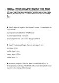 SOCIAL WORK COMPREHENSIVE TEST BANK 2026 QUESTIONS WITH SOLUTIONS GRADED A&plus;