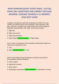 HOSA PHARMACOLOGY LATEST EXAM &vert; ACTUAL EXAM 200&plus; QUESTIONS AND CORRECT DETAILED ANSWERS &vert;ALREADY GRADED A&plus; & VERIFIED&vert; 2026&sol;2027 GUIDE