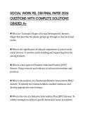 SOCIAL WORK PEL 238 FINAL PAPER 2026 QUESTIONS WITH COMPLETE SOLUTIONS GRADED A&plus;