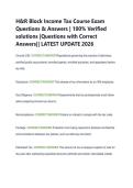 H&R Block Income Tax Course Exam  Questions & Answers &vert; 100&percnt; Verified  solutions &vert;Questions with Correct  Answers&vert;&vert; LATEST UPDATE 2026 