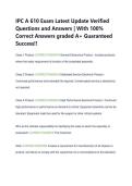 IPC A 610 Exam Latest Update Verified  Questions and Answers &vert; With 100&percnt;  Correct Answers graded A&plus; Guaranteed  Success&excl;&excl; 