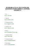 HUMB1000 ACTUAL TEST PAPER 2026 QUESTIONS WITH CORRECT ANSWERS GRADED A&plus;
