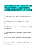 SOLUTION MANUAL FOR CANADIAN INCOME TAXATION TEST BANK 2026 EXAM REVIEW WITH COMPLETE QUESTIONS AND ANSWERS