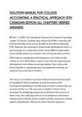 SOLUTION MANUAL FOR COLLEGE ACCOUNTING A PRACTICAL APPROACH 15TH CANADIAN EDITION ALL CHAPTERS VERIFIED ANSWERS