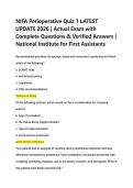 NIFA Perioperative Quiz 1 LATEST  UPDATE 2026 &vert; Actual Exam with  Complete Questions & Verified Answers &vert;  National Institute for First Assistants 
