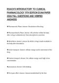ROACH&rsquo;S INTRODUCTORY TO CLINICAL  PHARMACOLOGY 11TH EDITION EXAM PAPER  2026 FULL QUESTIONS AND VERIFIED  ANSWERS 