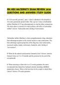 RN HESI MATERNITY EXAM REVIEW 2026  QUESTIONS AND ANSWERS STUDY GUIDE