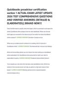Quickbooks proadvisor certification  section 1 ACTUAL EXAM LATEST UPDATE  2026 TEST COMPREHENSIVE QUESTIONS  AND VERIFIED ANSWERS &lpar;DETAILED &  ELABORATED&rpar;&vert;&vert; BRAND NEW&excl;&excl;&excl; 