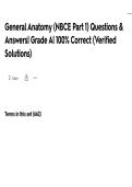 General Anatomy &lpar;NBCE Part 1&rpar; Questions & Answers&vert; Grade A&vert; 100&percnt; Correct &lpar;Verified Solutions&rpar;