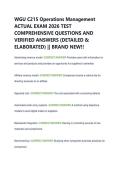 WGU C215 Operations Management  ACTUAL EXAM 2026 TEST  COMPREHENSIVE QUESTIONS AND  VERIFIED ANSWERS &lpar;DETAILED &  ELABORATED&rpar; &vert;&vert; BRAND NEW&excl;&excl;